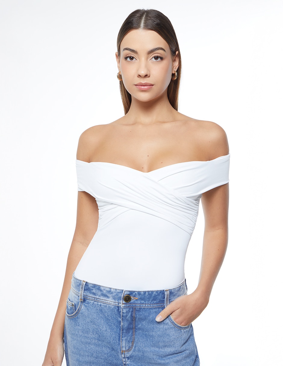 Body escote bardot para mujer
