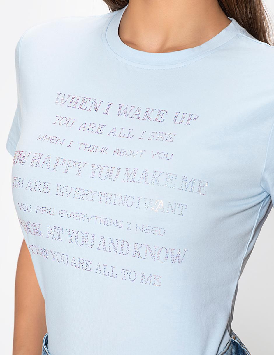 Playera manga corta cuello redondo para mujer 4