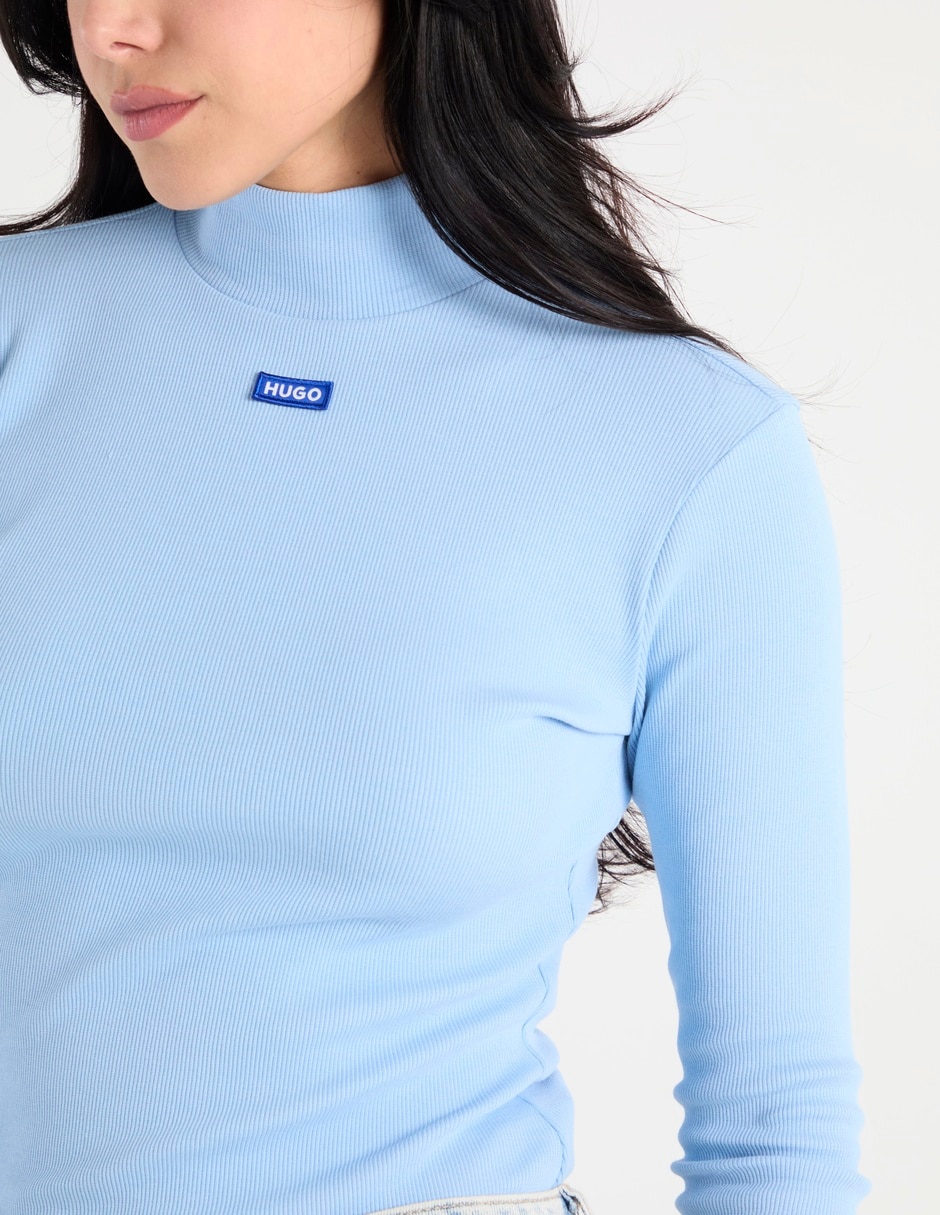 Playera manga larga cuello alto para mujer 5