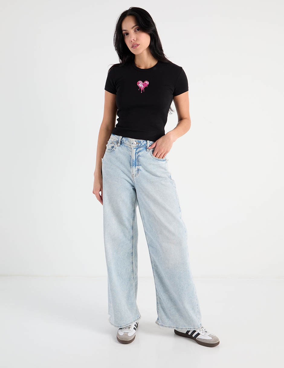 Playera manga corta cuello redondo para mujer 3
