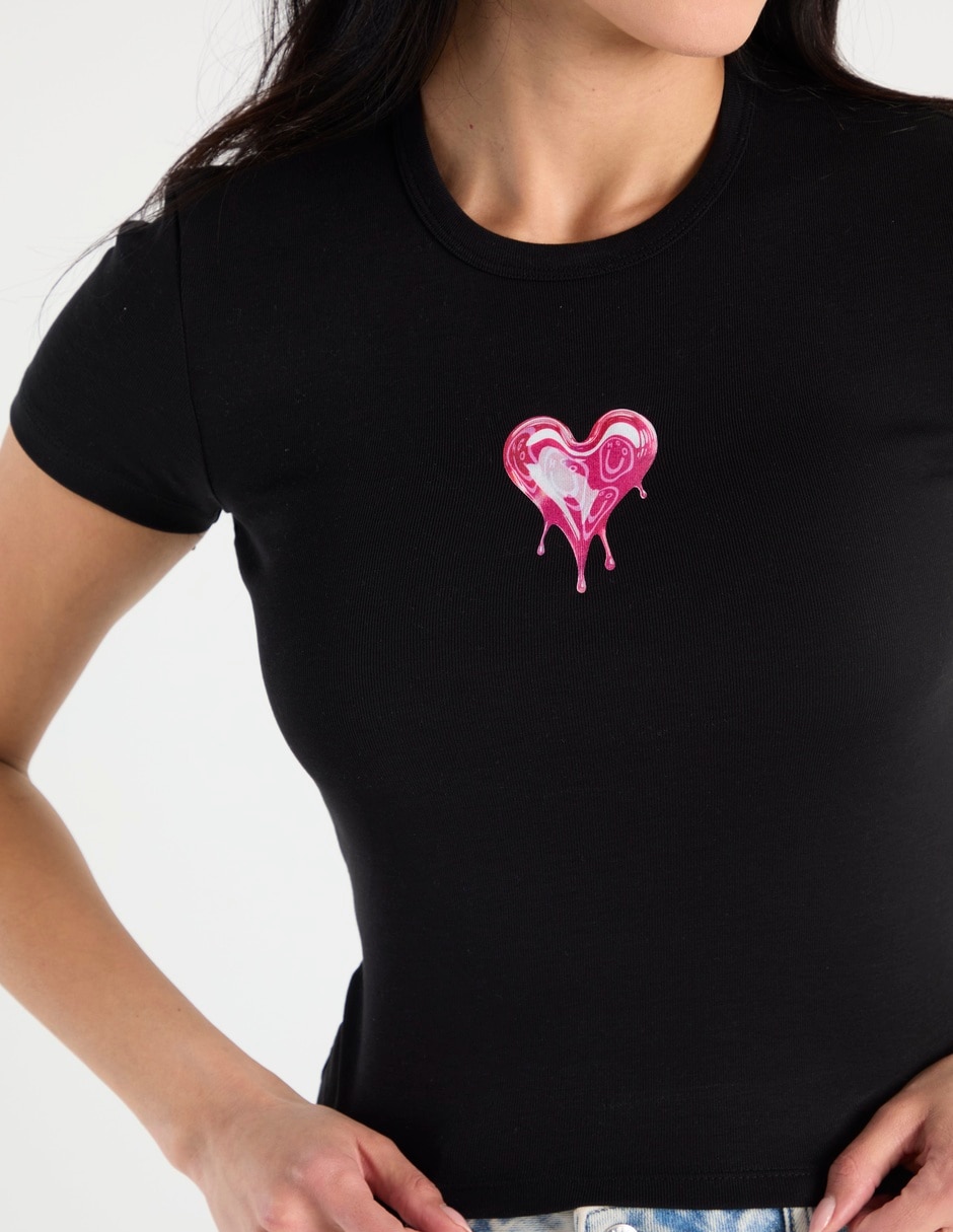 Playera manga corta cuello redondo para mujer 5