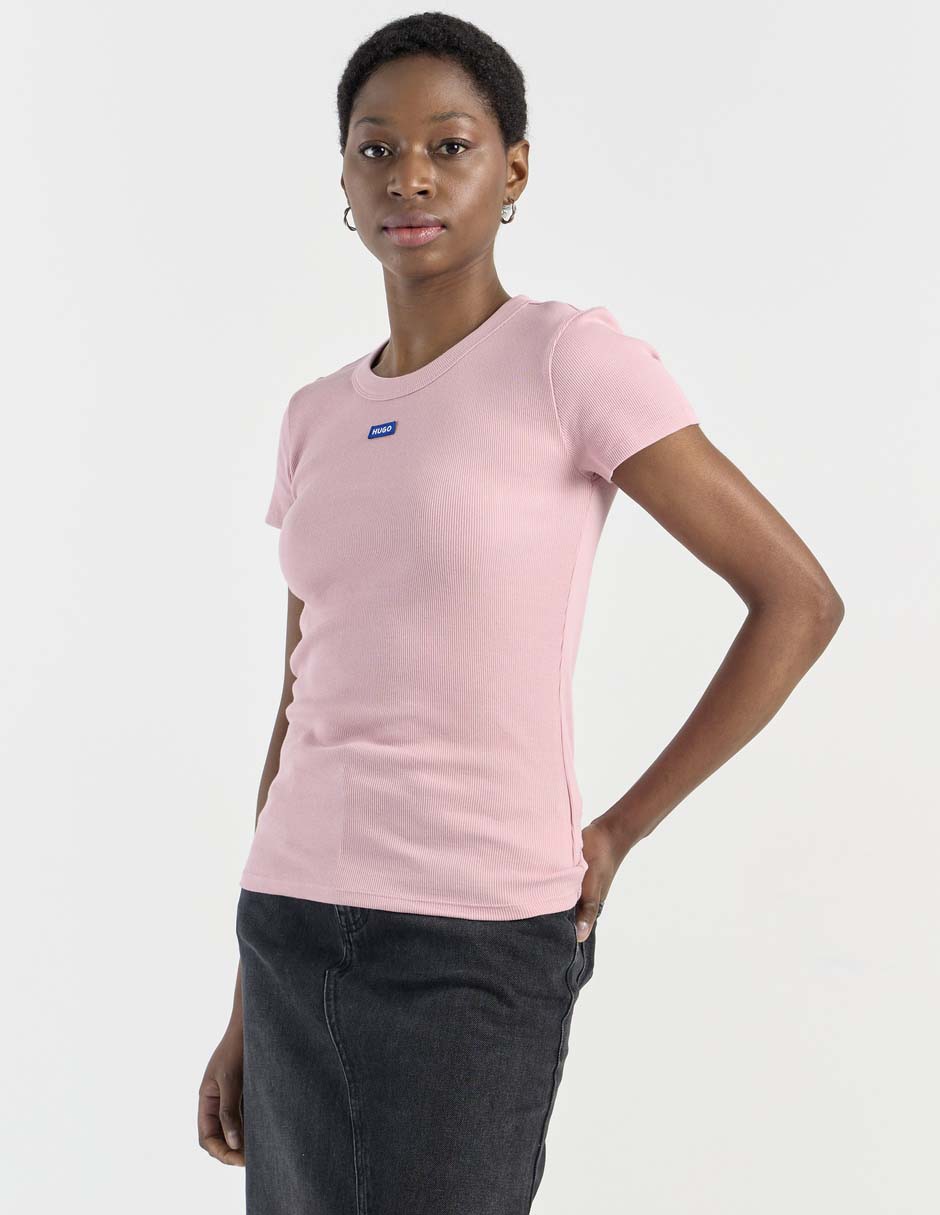 Playera manga corta cuello redondo para mujer