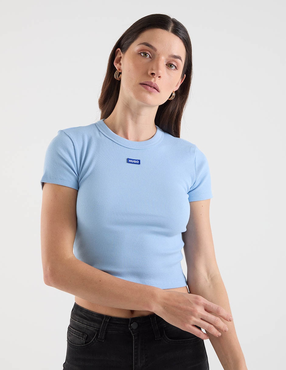 Playera manga corta cuello redondo para mujer 2