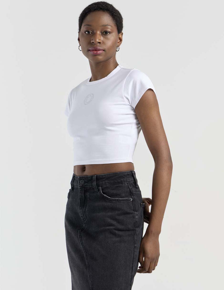 Top cuello redondo