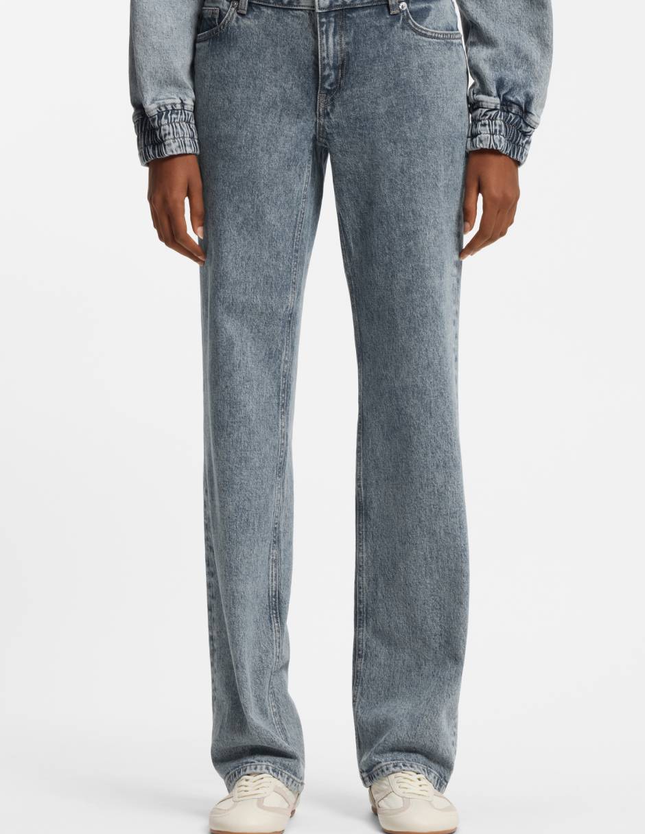 Jeans straight cintura para mujer