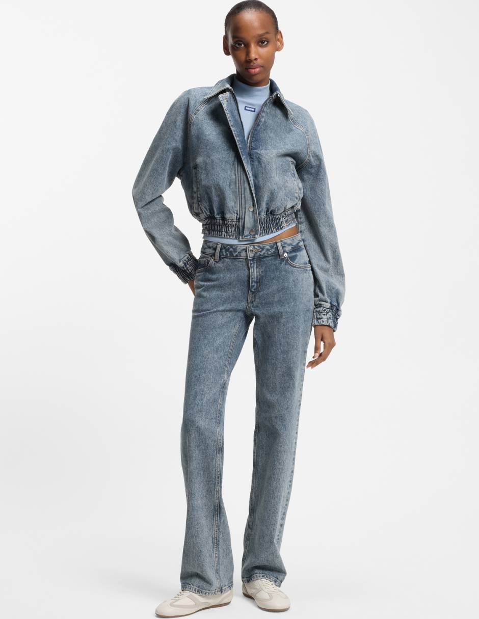 Jeans straight cintura para mujer 4