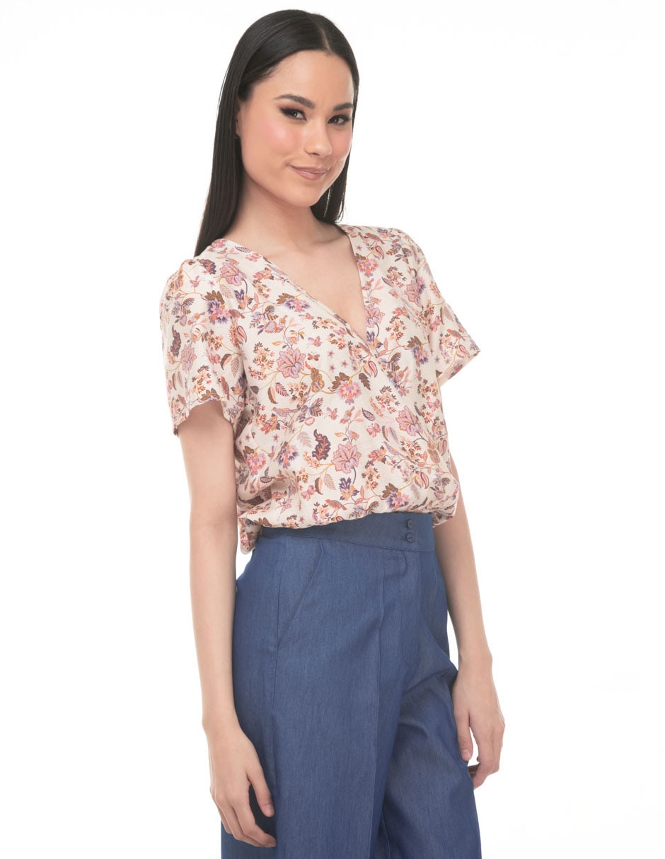 Blusa manga corta para mujer