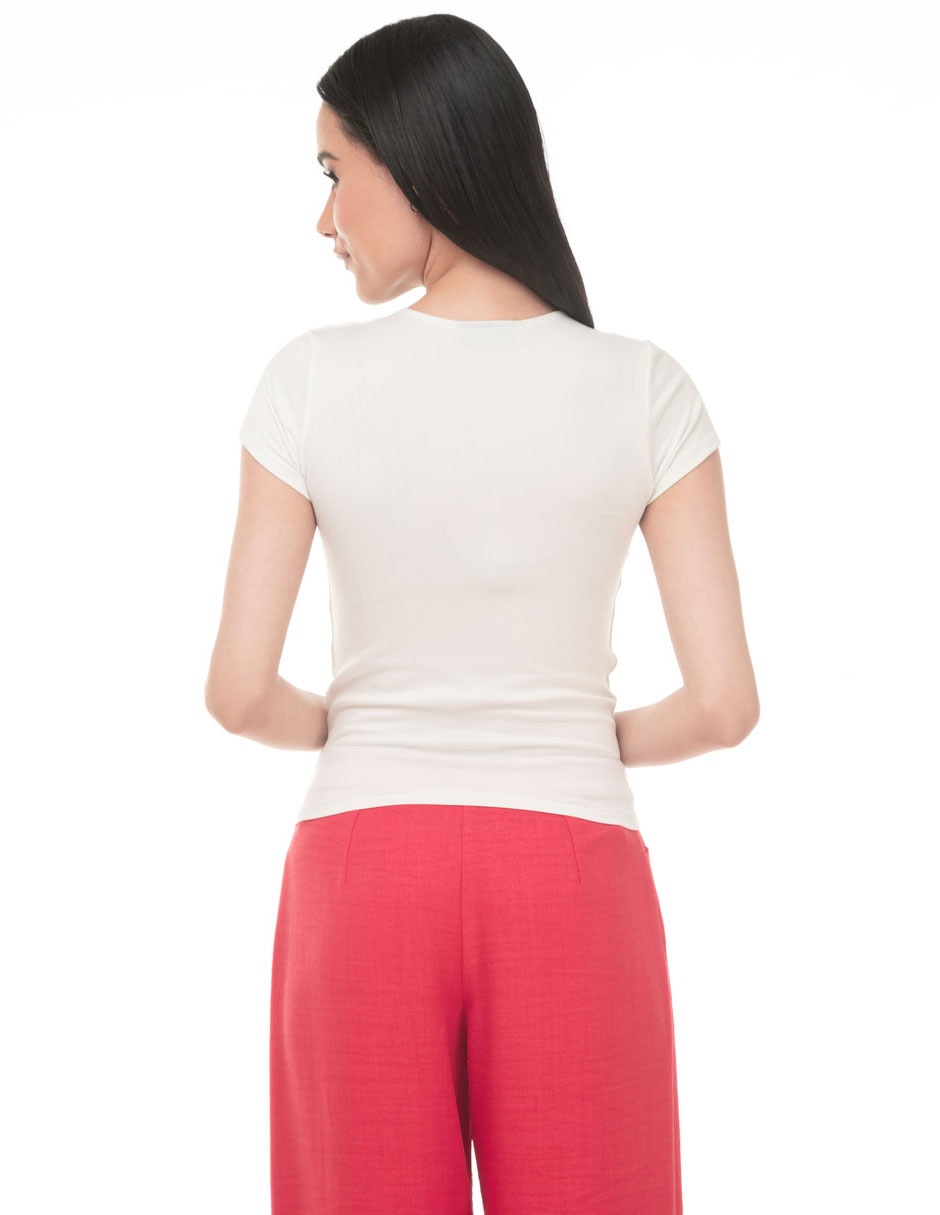 Playera manga corta cuello redondo para mujer 2