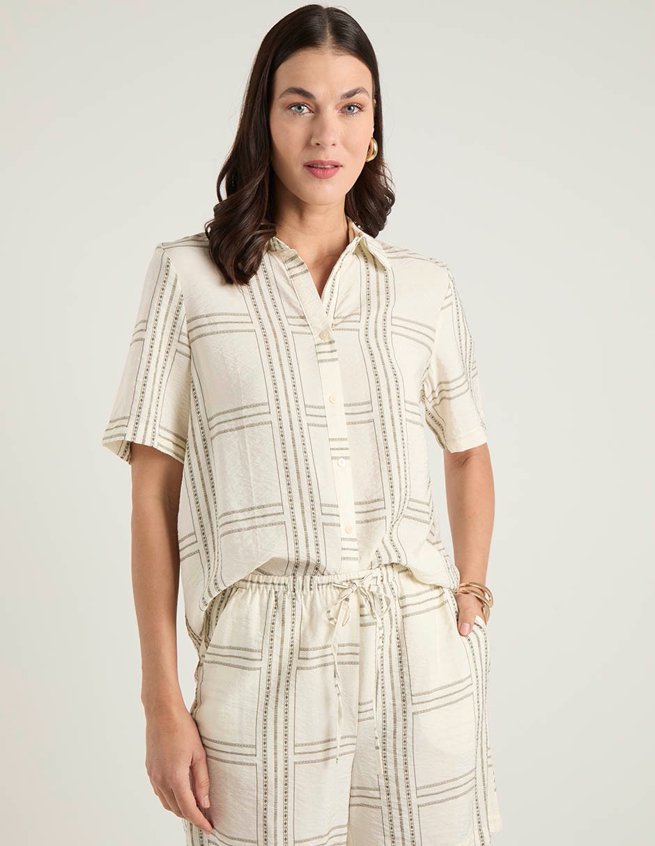 Camisa manga al codo para mujer