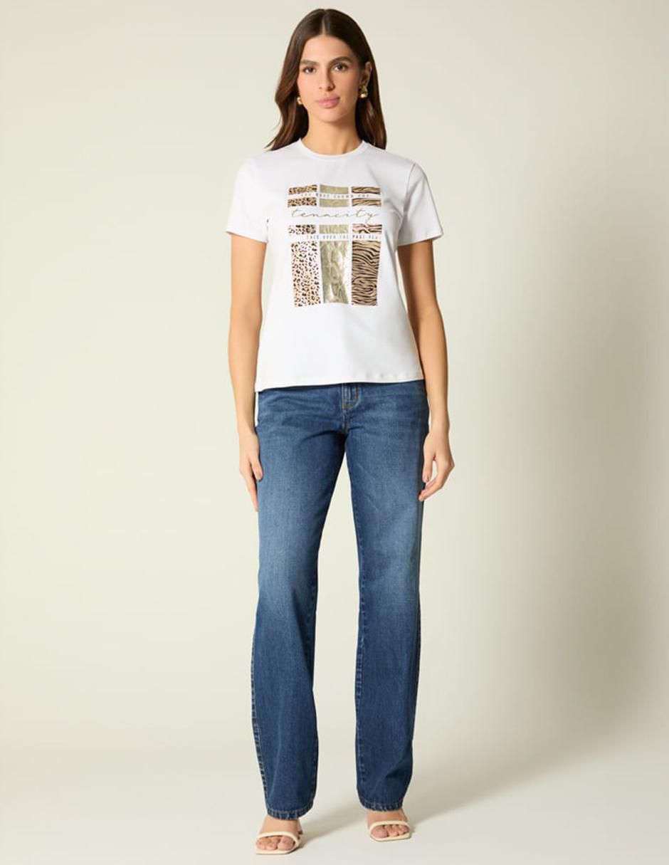 Playera manga corta cuello redondo para mujer 3