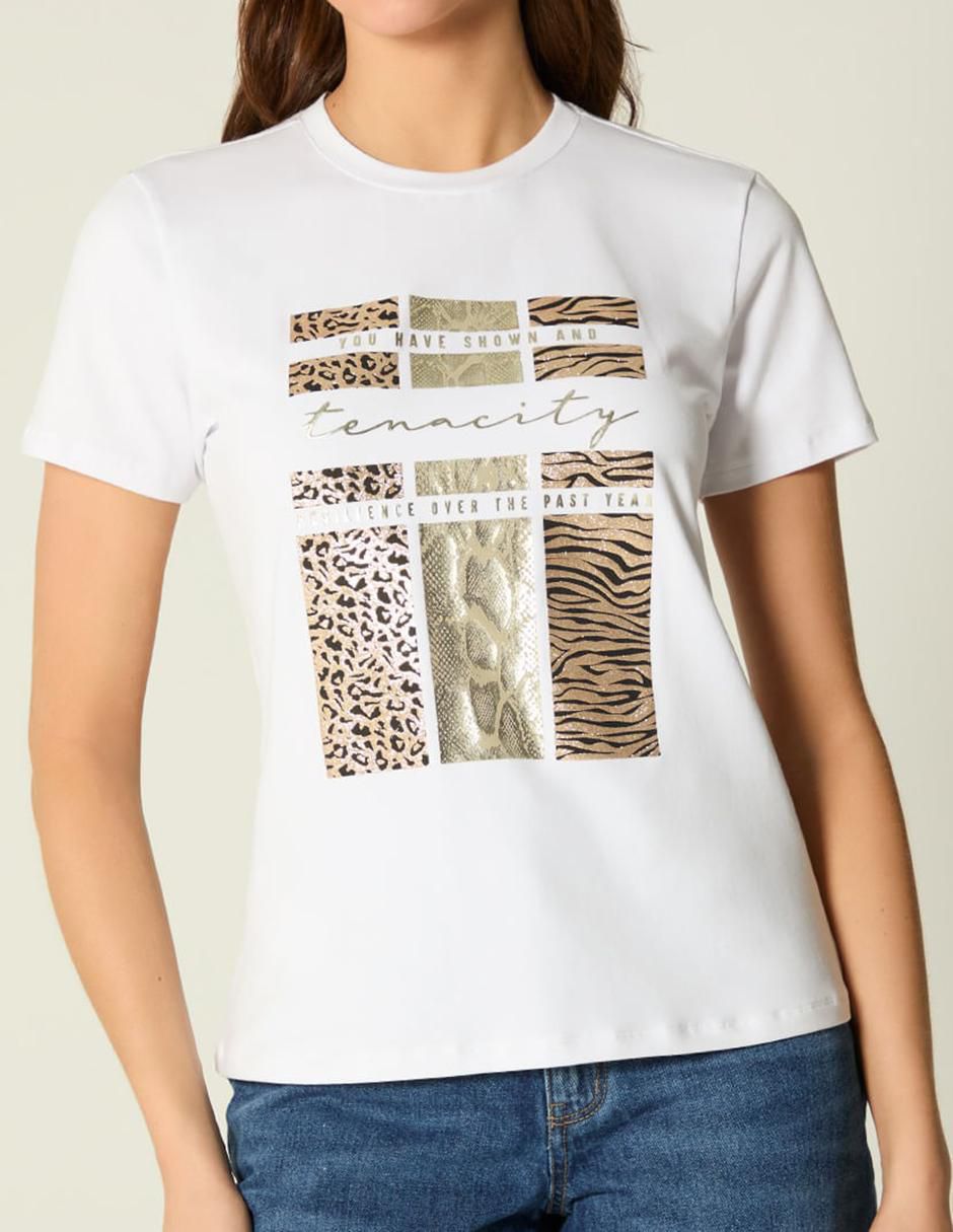 Playera manga corta cuello redondo para mujer 4