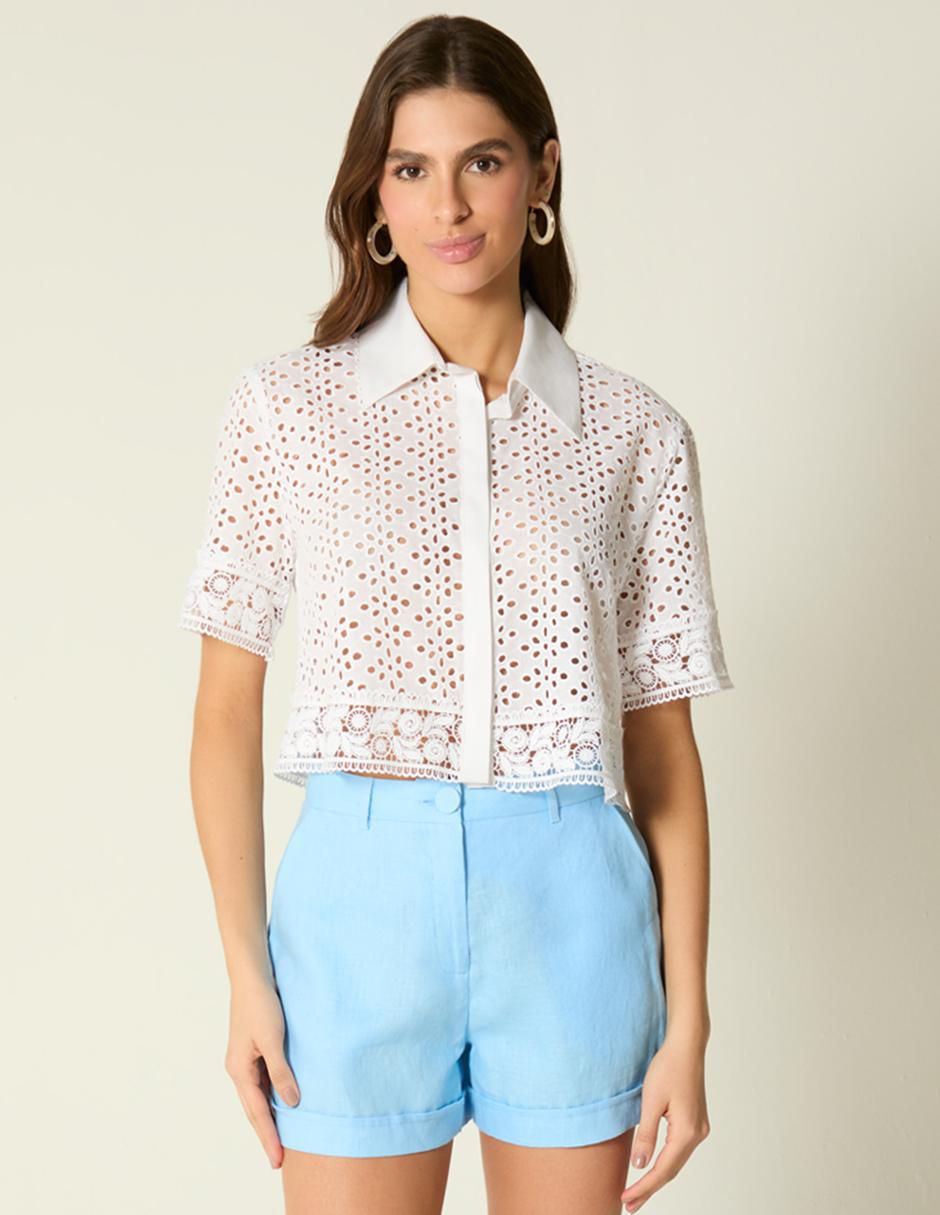Top cuello camisero Top cuello camisero