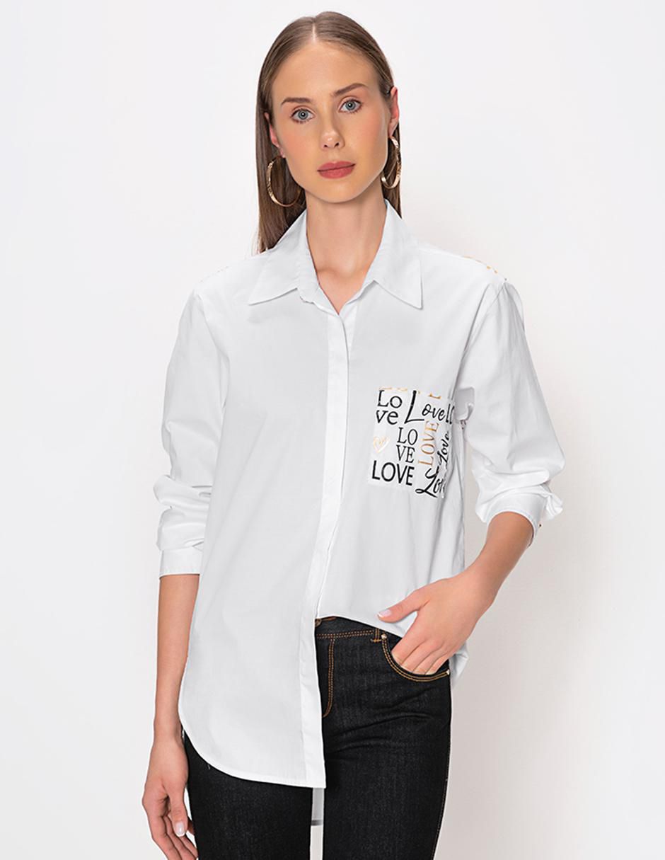 Blusa I Love You manga larga para mujer Blusa I Love You manga larga para mujer