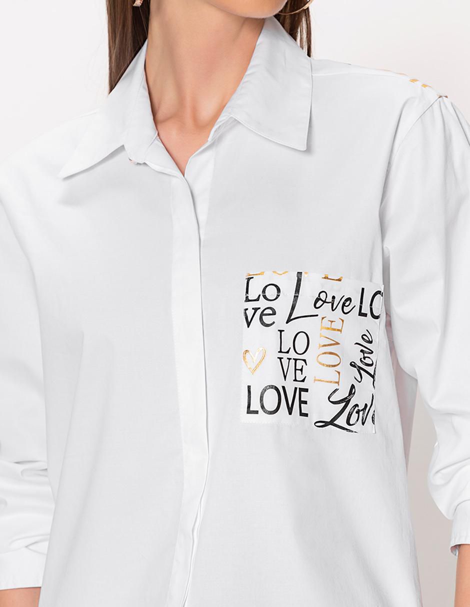 Blusa I Love You manga larga para mujer 4