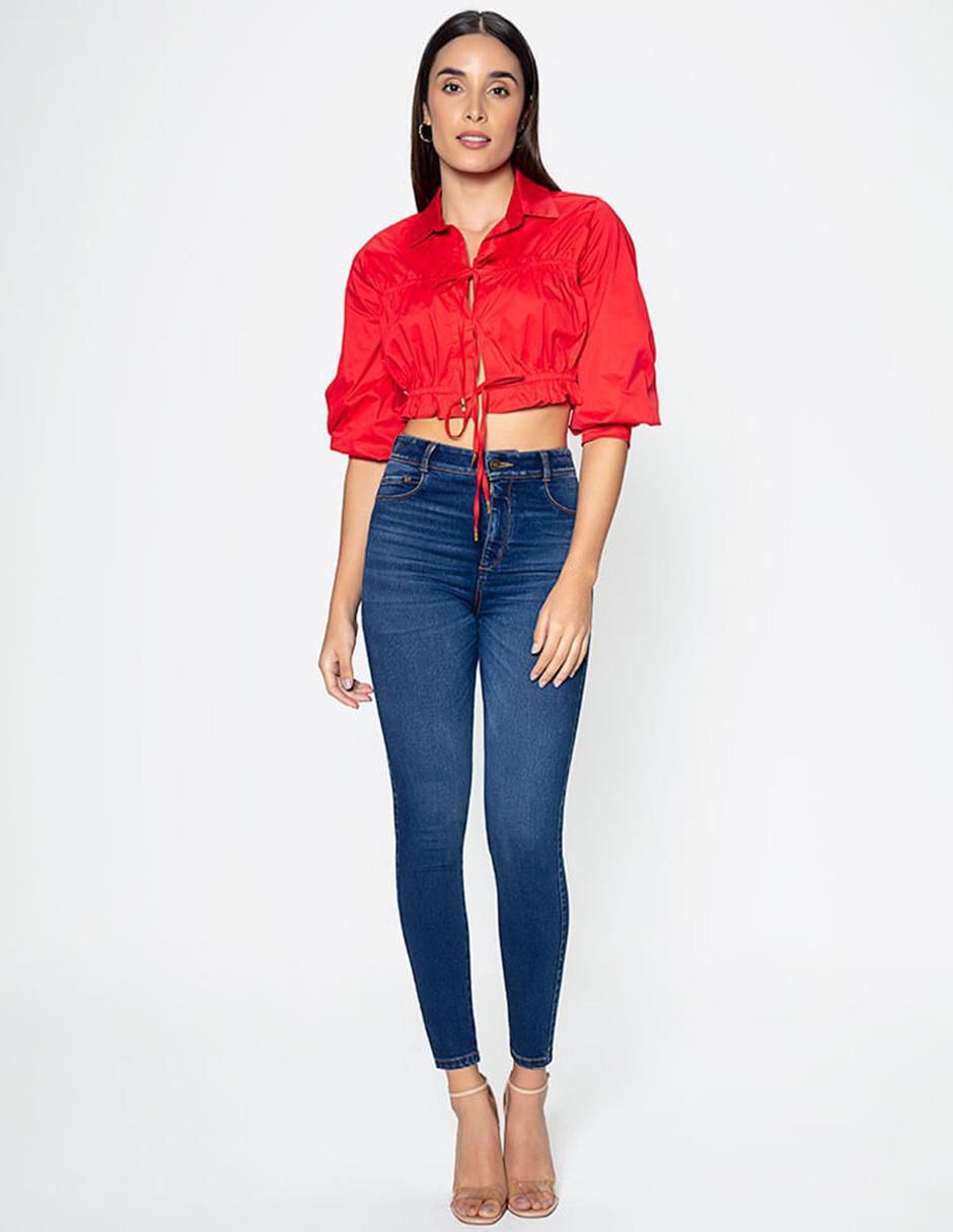 Top cuello camisero manga 3/4 3
