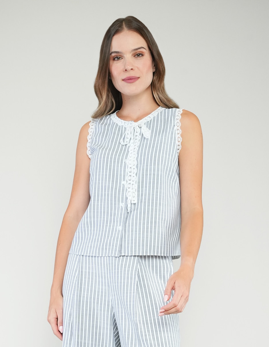 Blusa sin manga para mujer