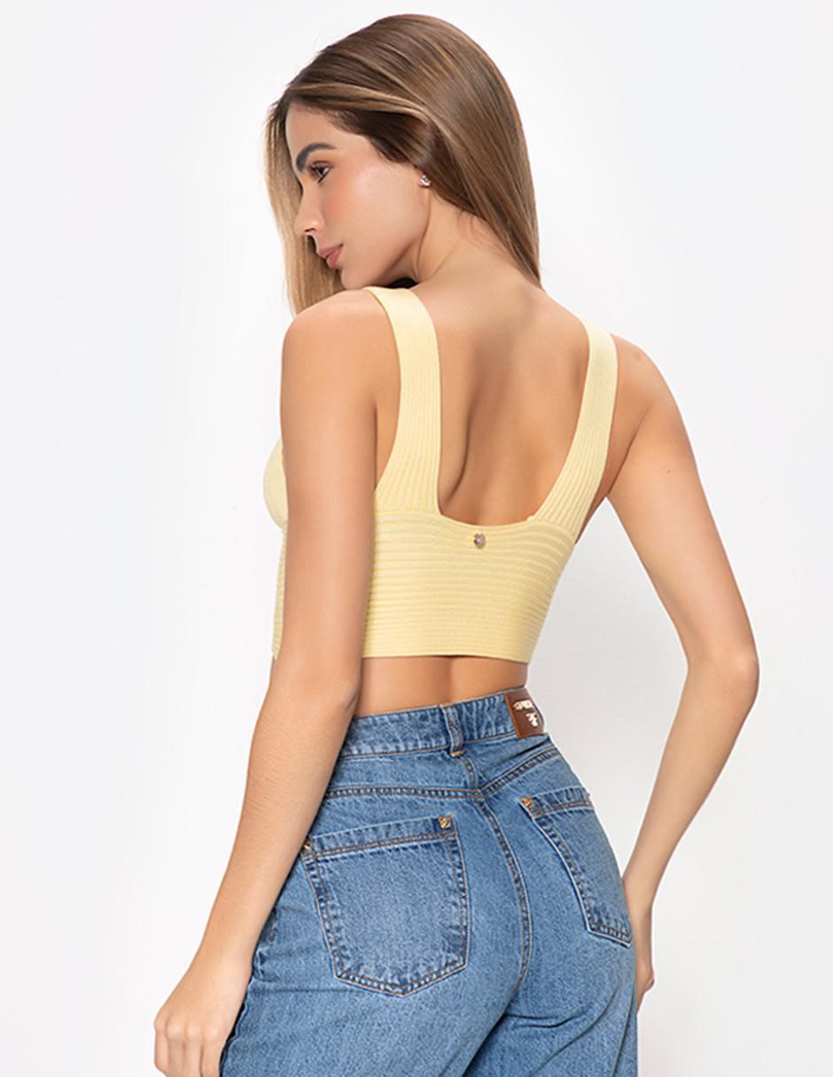 Top Studio F cuello V tirante ancho