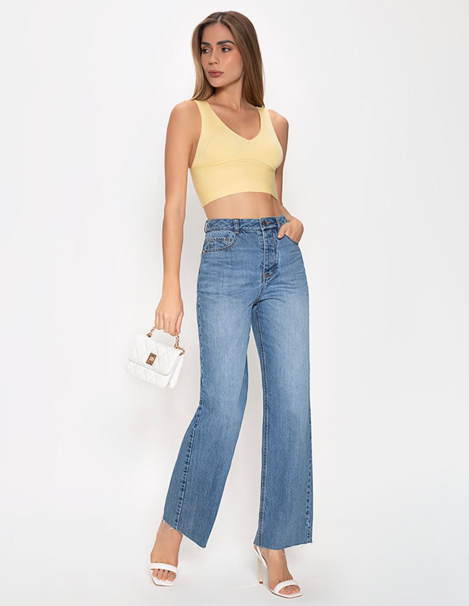 Top Studio F cuello V tirante ancho