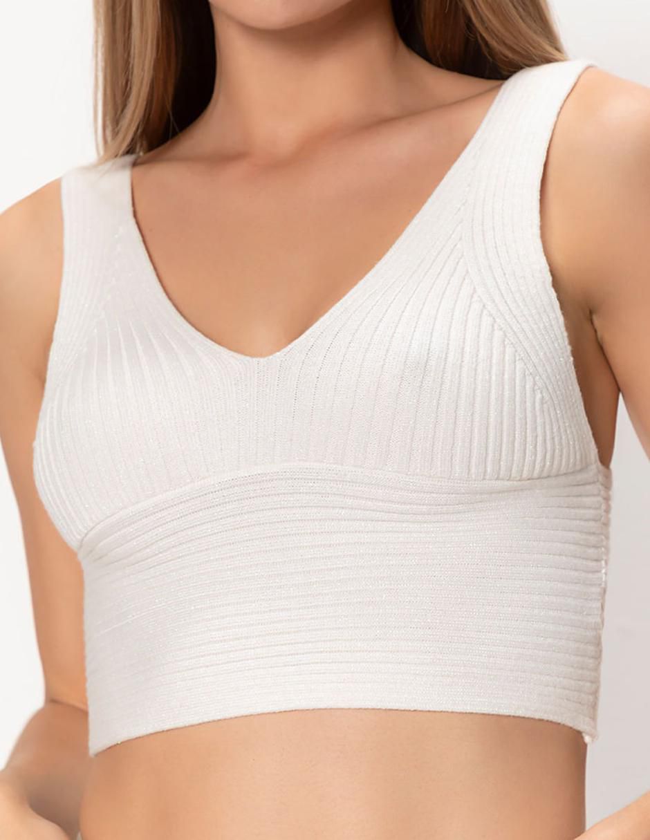 Top cuello V tirante ancho 4