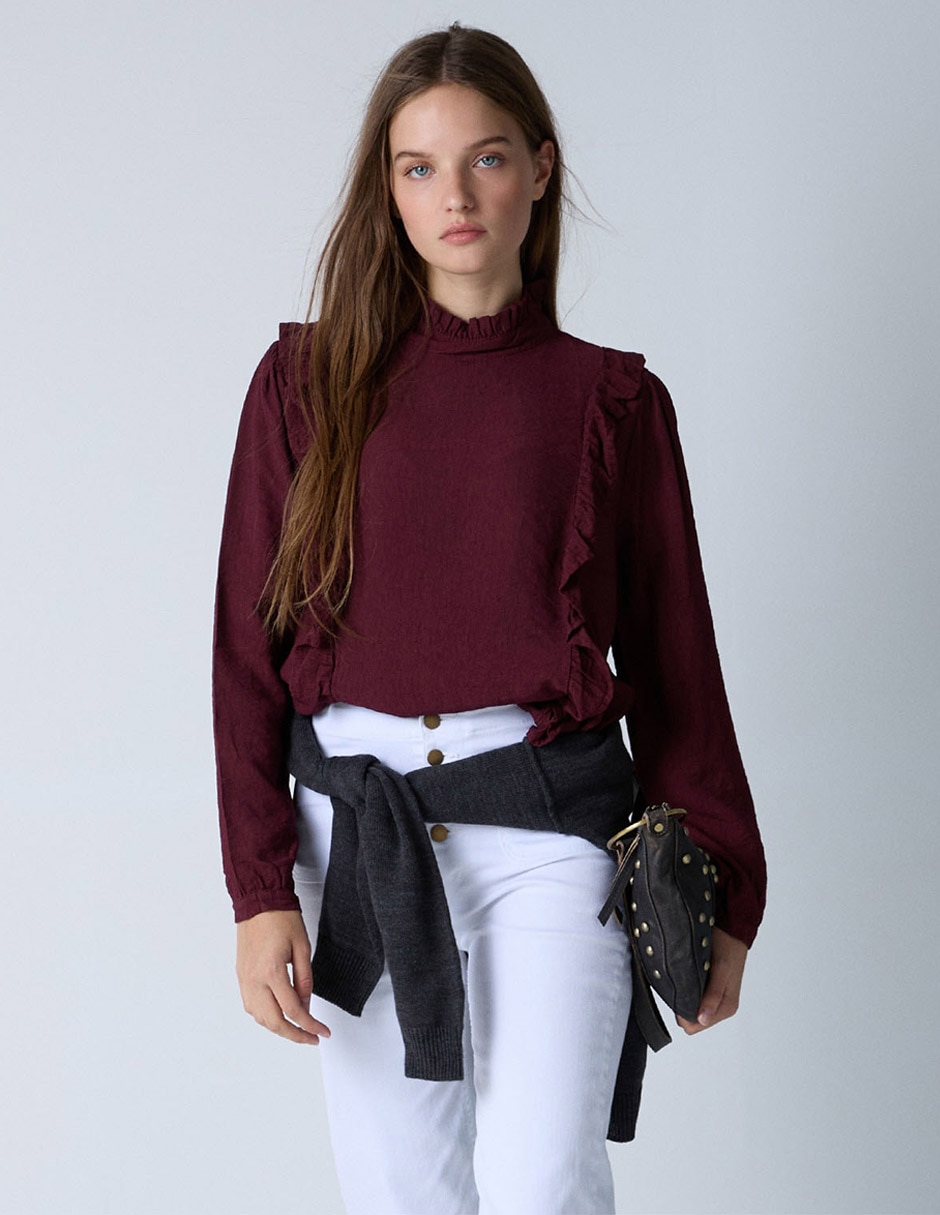 Blusa manga larga para mujer