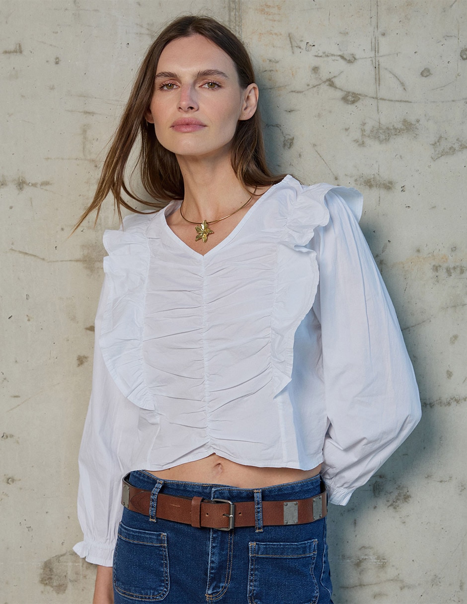 Blusa manga larga para mujer