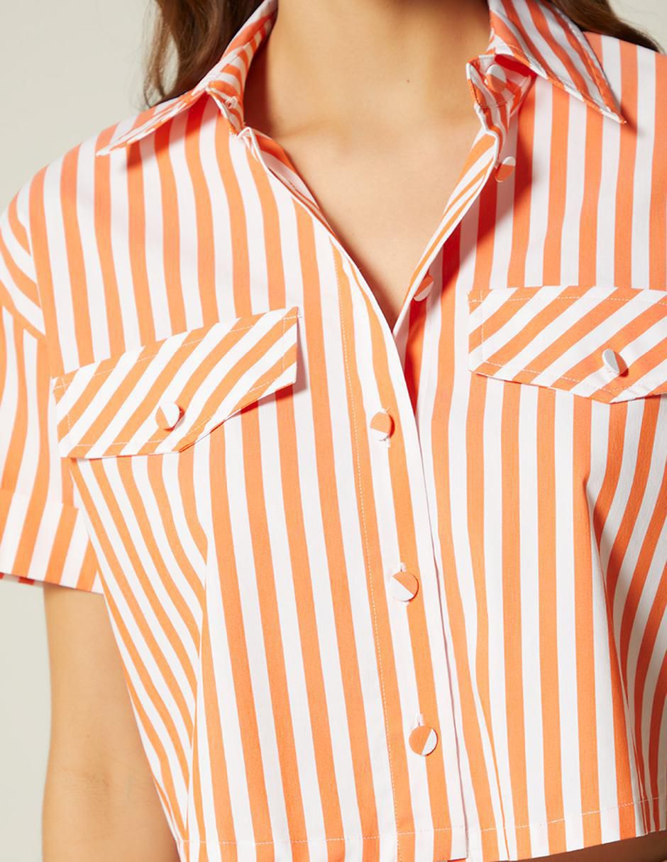 Top cuello camisero manga corta 4