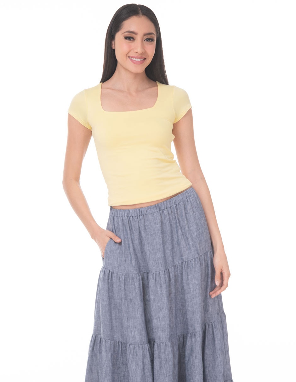 Blusa manga corta para mujer