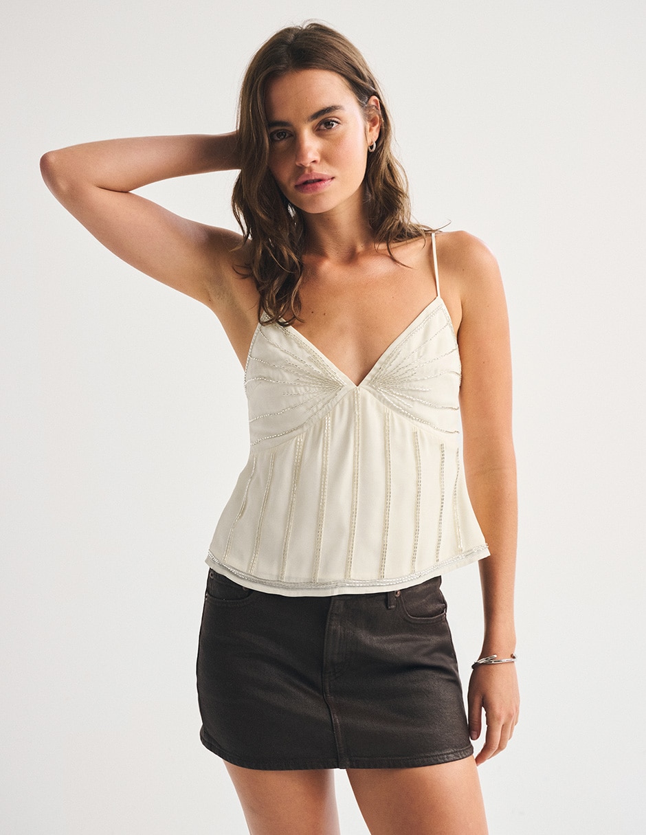 TOP ABERCROMBIE & FITCH KI14, G, CREMA