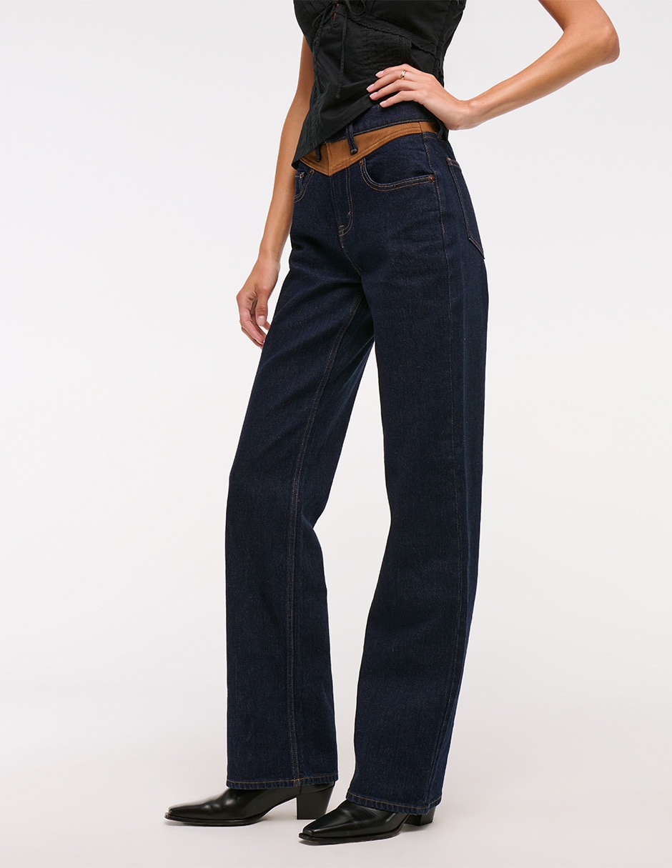 Jeans relaxed straight para mujer