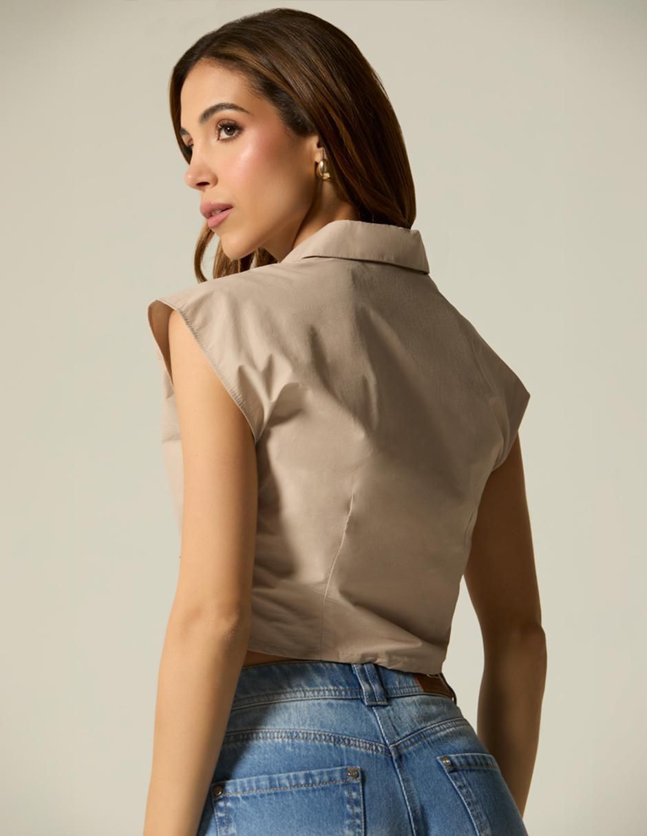 Top cuello camisero escote v 2