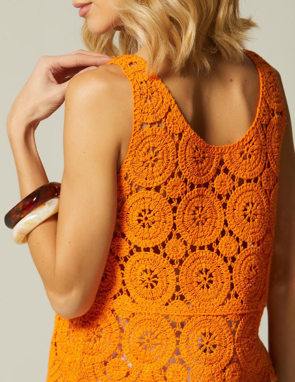 Blusa studio f crochet de verano "manga" sin manga "para mujer" 2