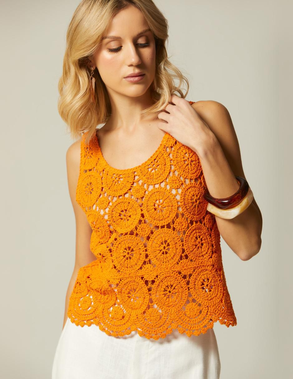 Blusa studio f crochet de verano 'manga' sin manga 'para mujer'