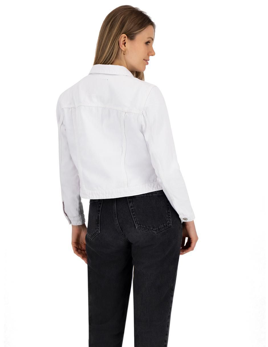 Chamarra denim de mezclilla para mujer 4