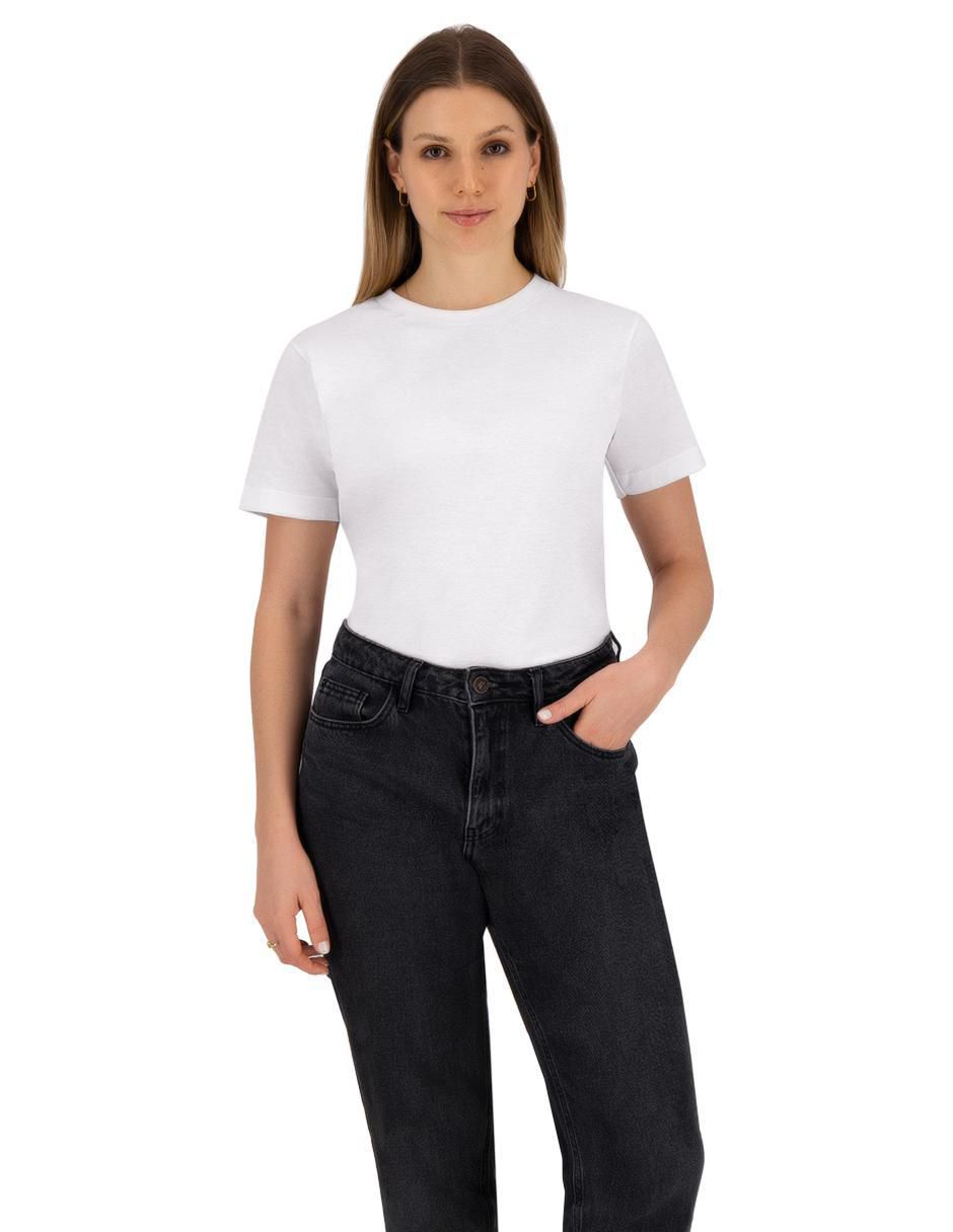 Playera manga corta cuello redondo para mujer