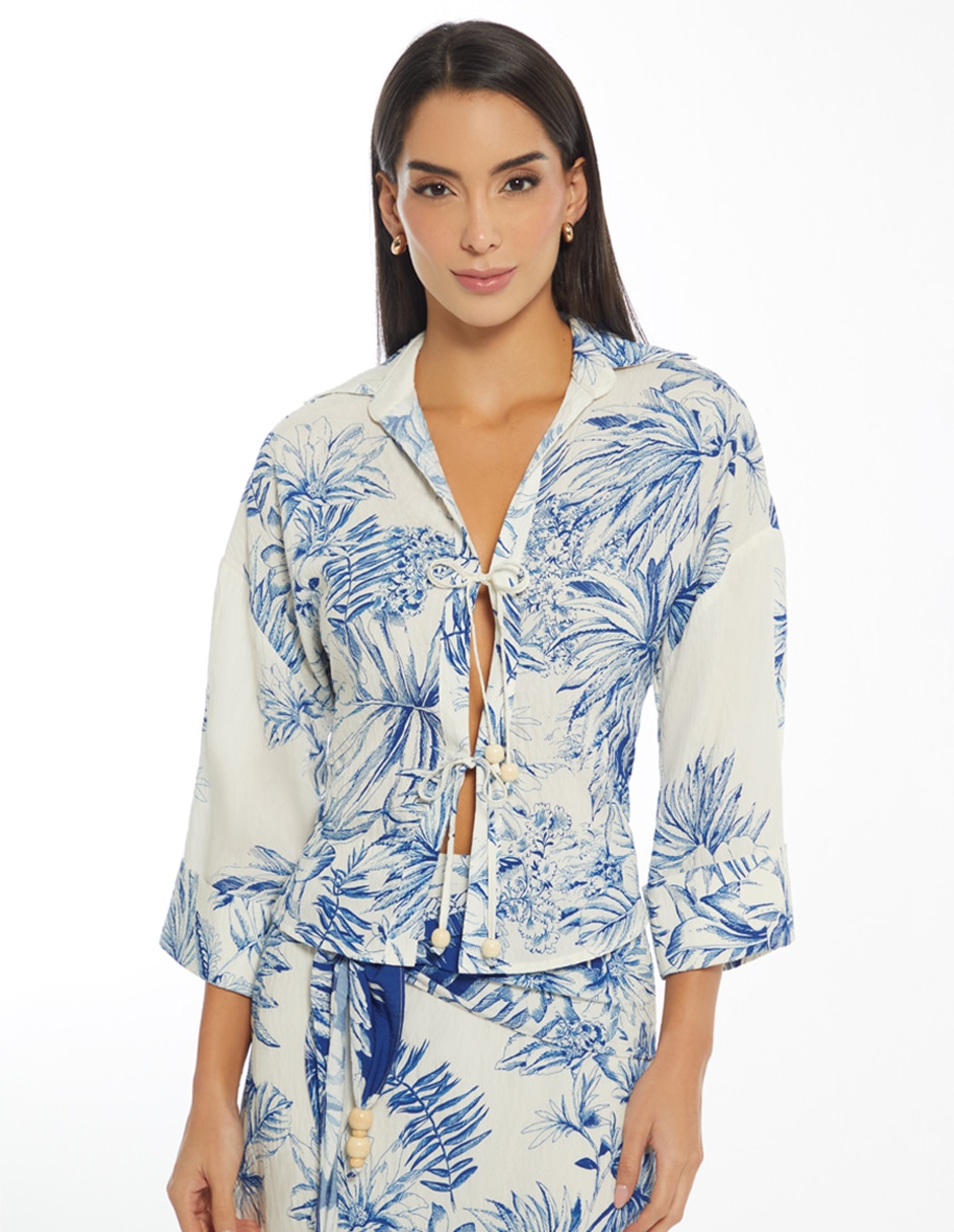 Blusa Mediterranean Sunset manga 3/4 para mujer Blusa Mediterranean Sunset manga 3/4 para mujer