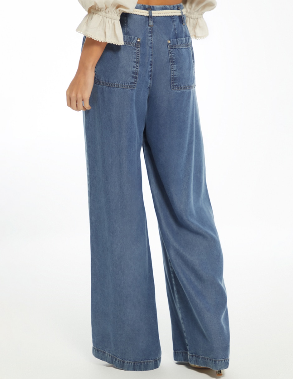 Pantalón relaxed palazzo para mujer 2