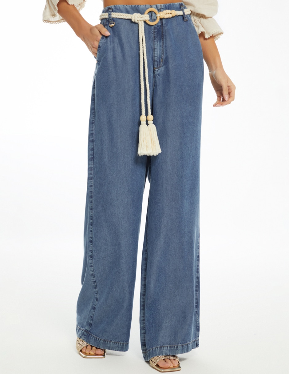 Pantalón relaxed palazzo para mujer