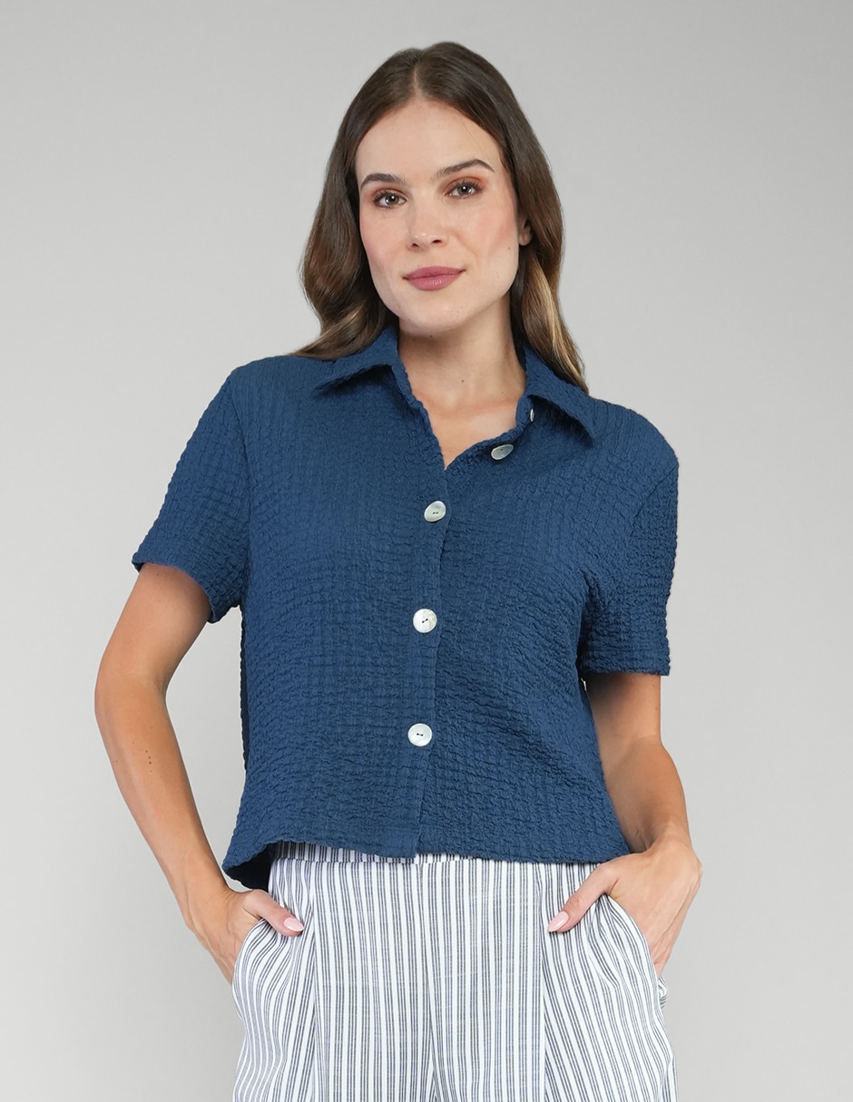 Blusa manga corta para mujer