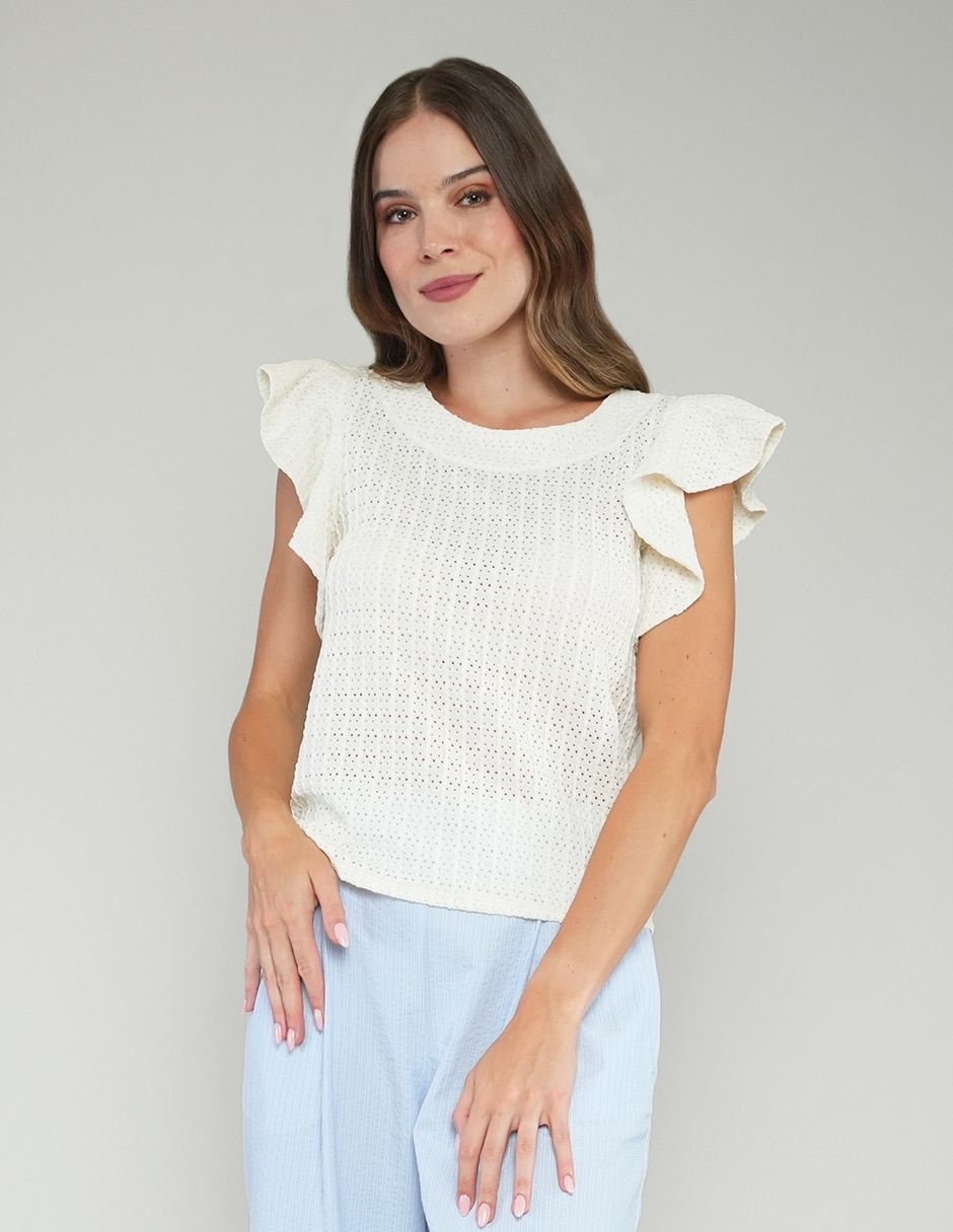 Blusa manga corta para mujer