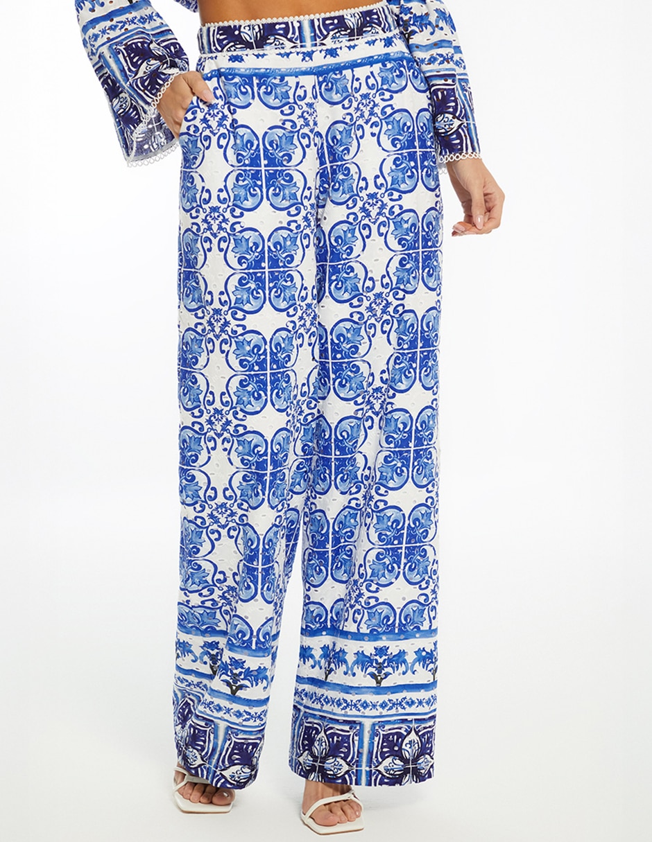 Pantalón relaxed palazzo para mujer Pantalón relaxed palazzo para mujer