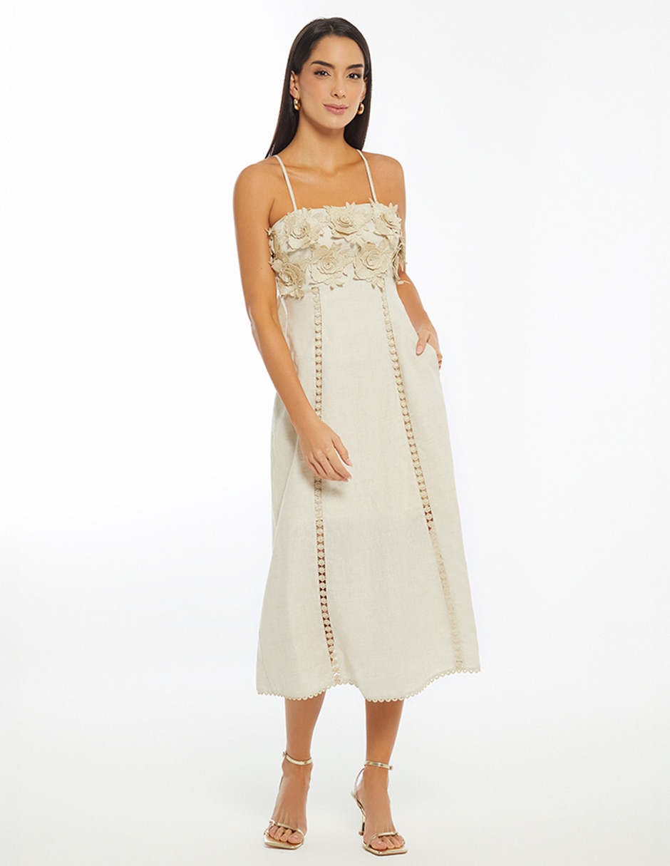 Vestido midi casual Luxury Garden para mujer