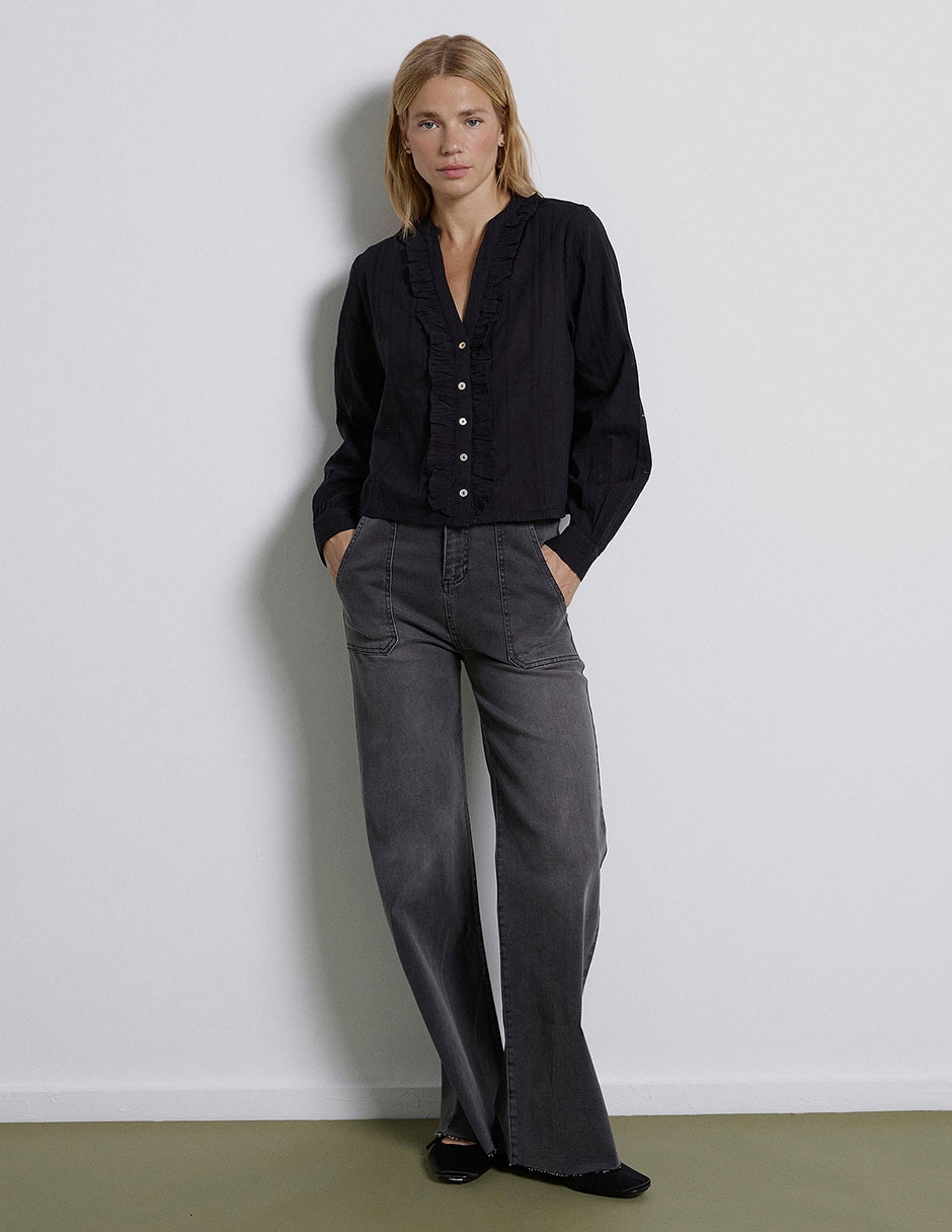 Blusa Renatta& manga larga para mujer