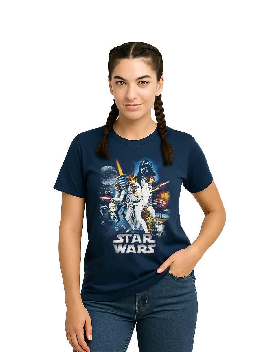 Playera manga corta cuello redondo para mujer