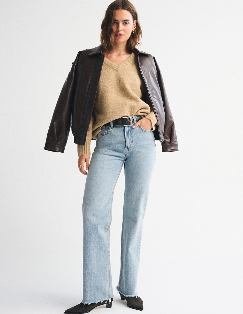 Jeans relaxed straight para mujer 8