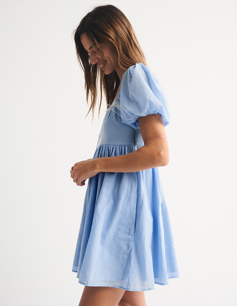 VESTIDO ABERCROMBIE &, XCH, AZUL CLARO