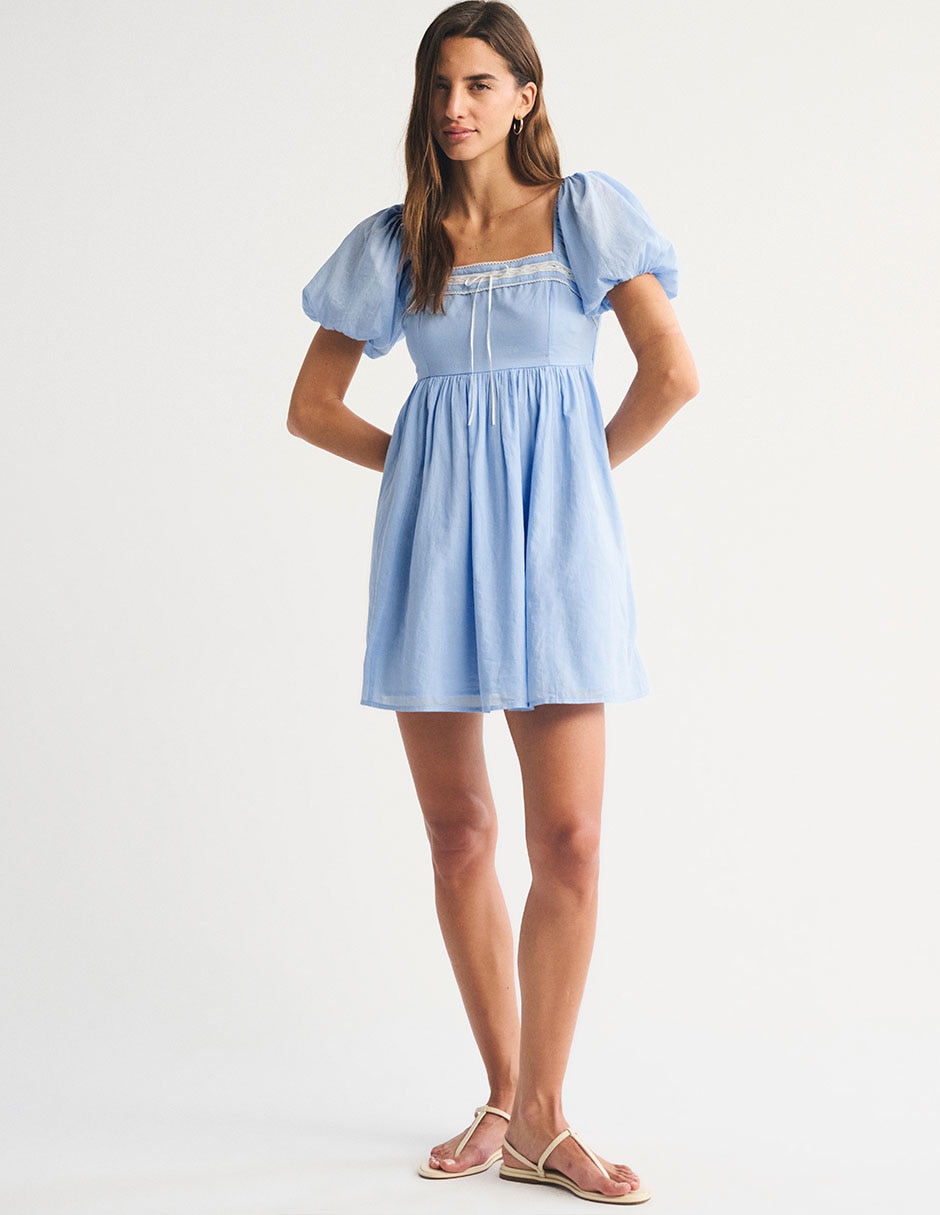 VESTIDO ABERCROMBIE &, XCH, AZUL CLARO