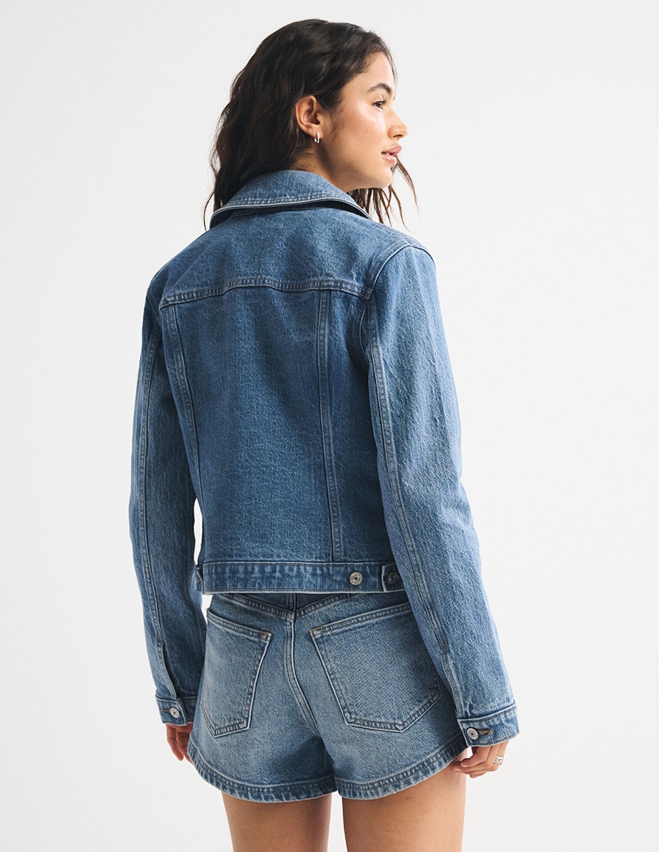 Chamarra denim de algodón para mujer 3