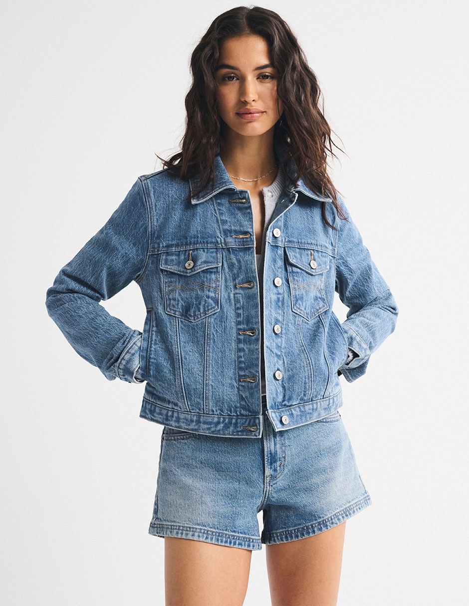 Chamarra denim de algodón para mujer 5