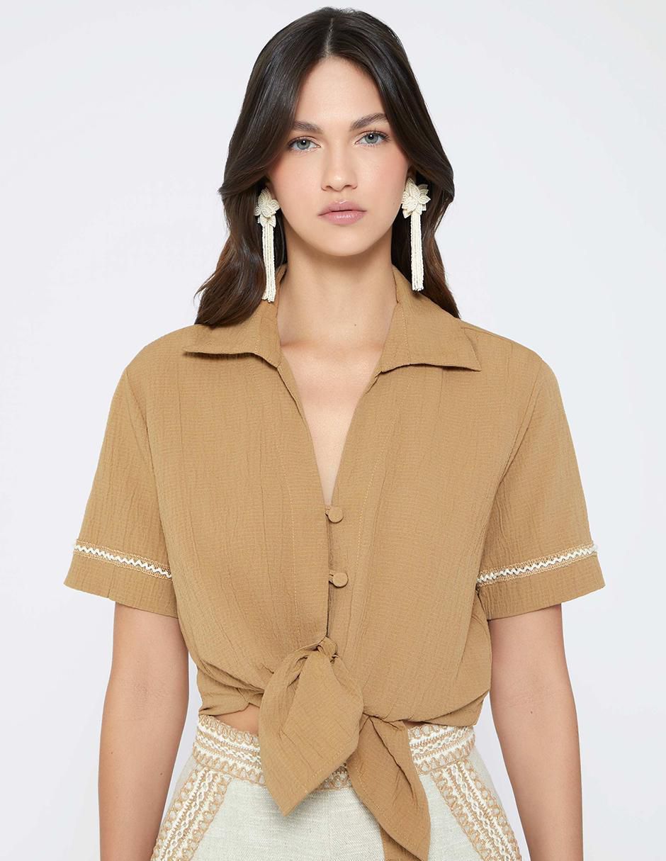 Blusa Artesania Costera manga corta para mujer Blusa Artesania Costera manga corta para mujer