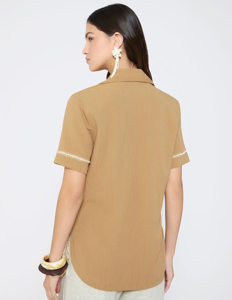 Blusa Artesania Costera manga corta para mujer